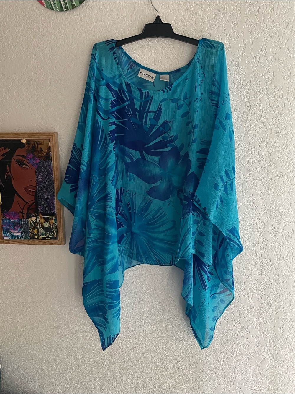100% Silk Sheer Batwing Top
